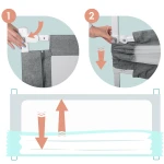 Barierka ochronna do łóżka zabezpieczająca bramka blokada 180 cm Nukido NK-227 szara