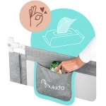 Barierka ochronna do łóżka zabezpieczająca bramka blokada 200 cm Nukido NK-227 szara