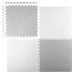 Duża mata piankowa, puzzle Ricokids 60x60cm 4 szt białe i szare 