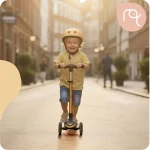 Hulajnoga trójkołowa dla dzieci balansowa siedzisko Nukido Flippo - złota