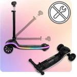 Hulajnoga trójkołowa dla dzieci balansowa LED Ricokids Leddi - czarna