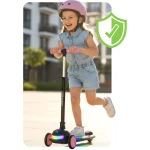 Hulajnoga trójkołowa dla dzieci balansowa LED Ricokids Glowi - czarno-różowa