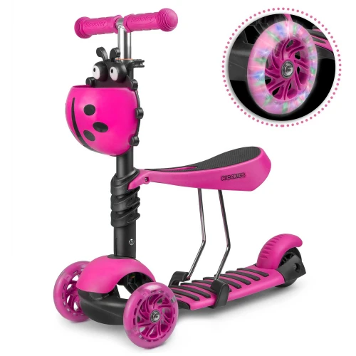 Hulajnoga trójkołowa Ricokids Buggy - różowa