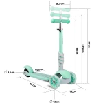 Hulajnoga trójkołowa Ricokids Buggy - miętowa