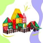 Klocki magnetyczne edukacyjne konstrukcyjne farma zwierząt RK-781 Ricokids