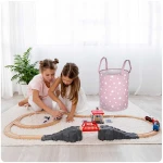 Kosz na zabawki Ricokids - różowy w gwiazdki 