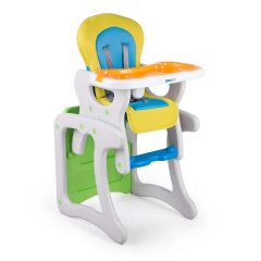 Krzesełko do karmienia dla dzieci 3W1 Ricokids Teri szaro - pomarańczowe