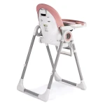 Krzesełko do karmienia ze stolikiem Nukido Belo różowe + pałąk z zabawkami 