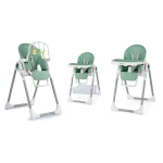 Krzesełko do karmienia ze stolikiem, leżaczek Belo zielone + pałąk z zabawkami 