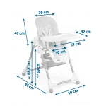 Krzesełko do karmienia ze stolikiem Ricokids SIMO niebieskie + gratis koszyczek