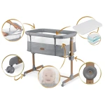 Łóżeczko dziecięce składane turystyczne dostawka + materac Nukido NK-243