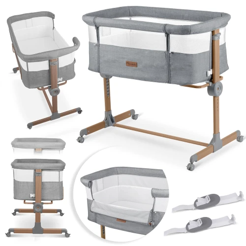 Łóżeczko dziecięce składane turystyczne dostawka + materac Nukido NK-243