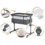 Łóżeczko dziecięce składane turystyczne dostawka + materac Nukido NK-243