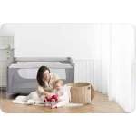 Łóżeczko turystyczne + materac + torba 125 x 65 x 78 cm RK-240 jasno szare
