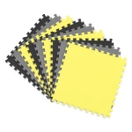 Mata piankowa puzzle 180x180cm 9 szt. szaro żółta 