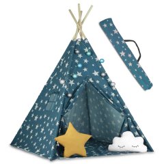 Namiot tipi dla dzieci ze światełkami - niebieski