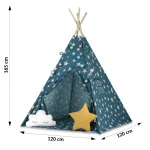 Namiot tipi dla dzieci ze światełkami - niebieski
