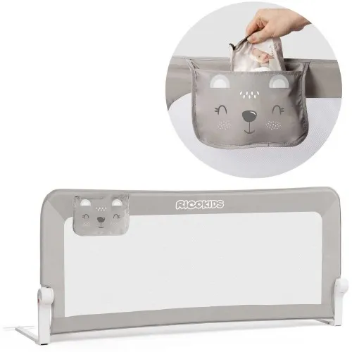 Barierka ochronna do łóżka 150x66x35cm Ricokids szara