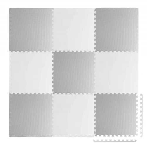 Duża mata piankowa puzzle biało-szara Ricokids 180x180cm 9szt