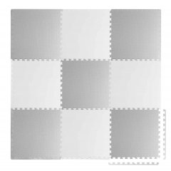 Piankowa mata puzzle biało-szara 60 x 60 cm 9 szt.